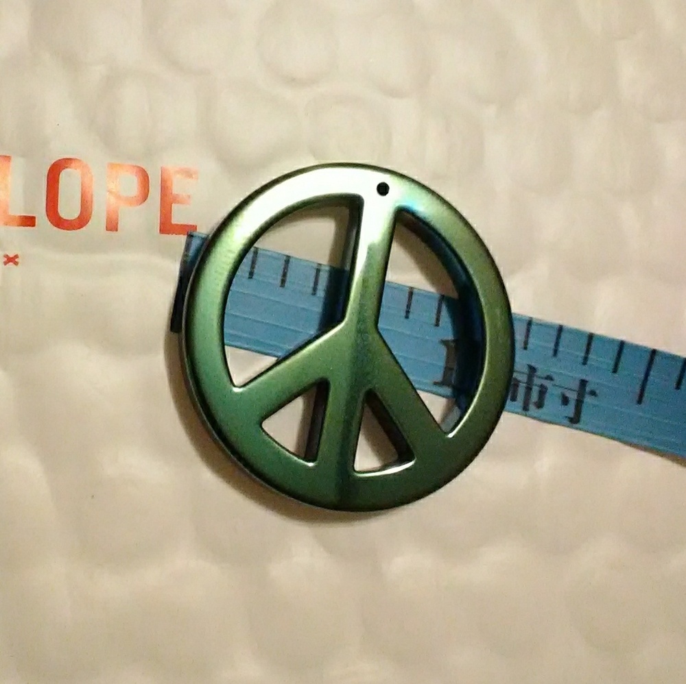 Peace sign 1 inch tall Pendant w/hole for necklace